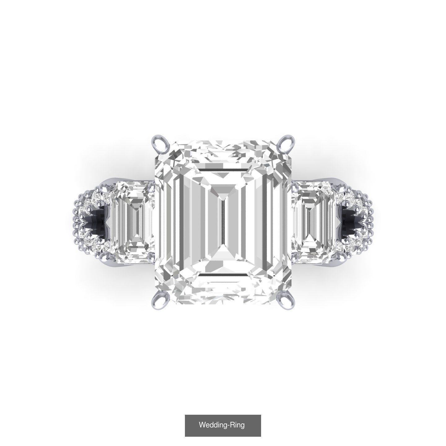 Wedding Engagement Ring BridalSet 3D Model Collection_17