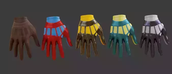 VR Hand Gloves Low-poly 3D model