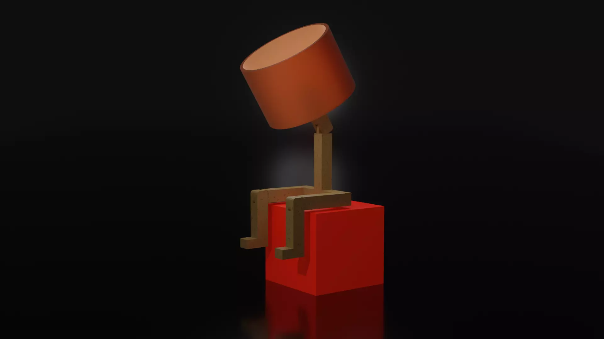 Animated sad man lamp Low-poly 3D model