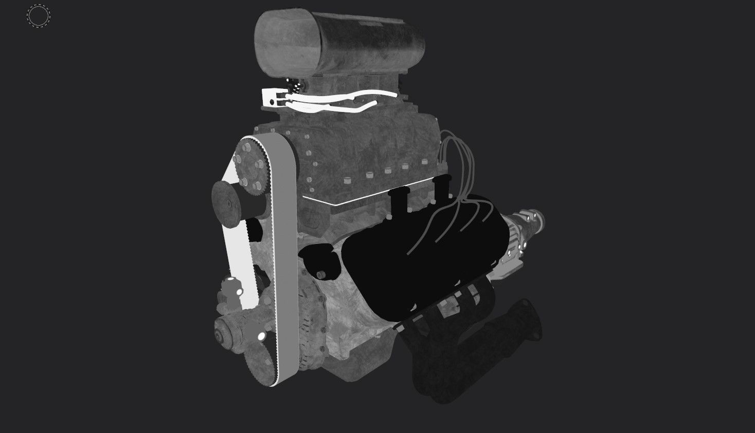 Hemi gasser V8 engine Low-poly 3D model_26