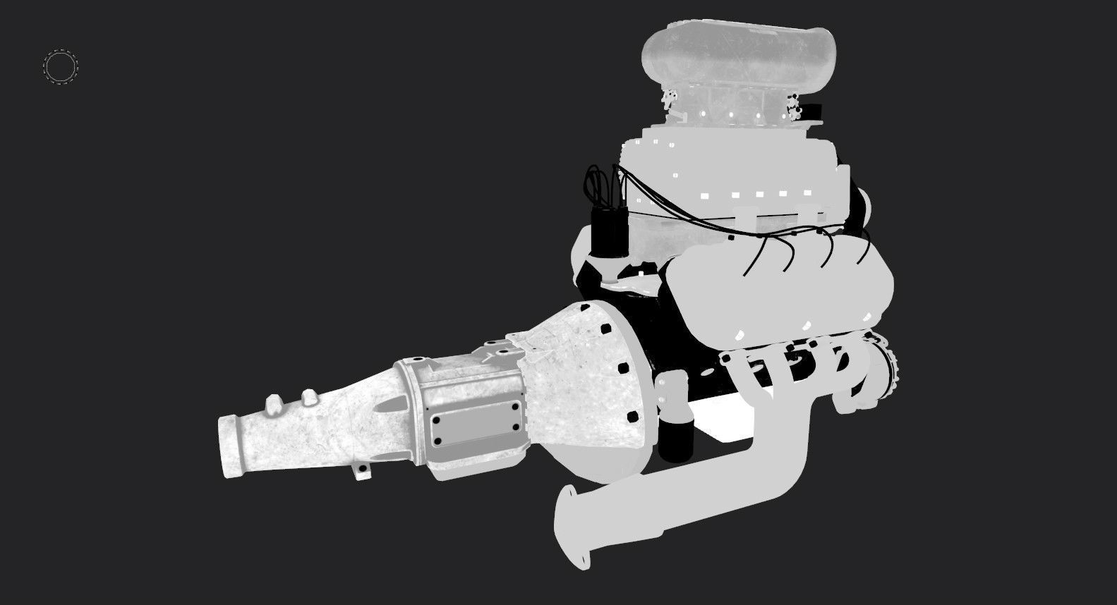 Hemi gasser V8 engine Low-poly 3D model_24
