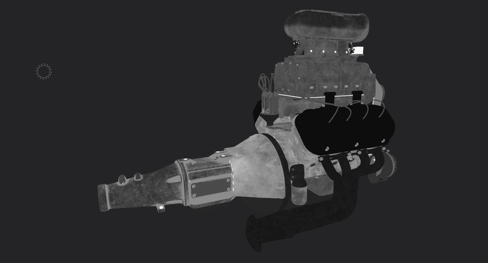 Hemi gasser V8 engine Low-poly 3D model_27