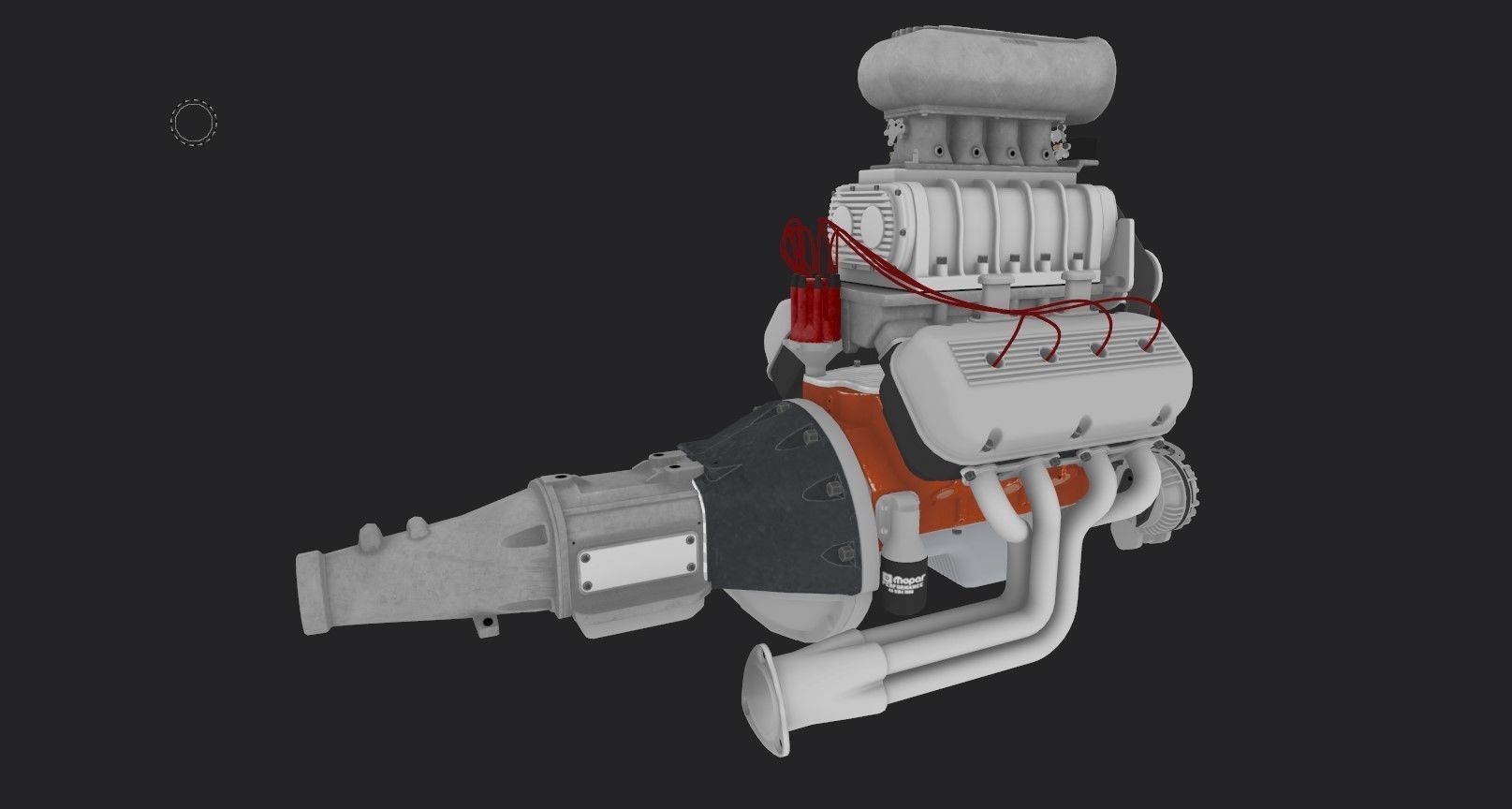 Hemi gasser V8 engine Low-poly 3D model_21