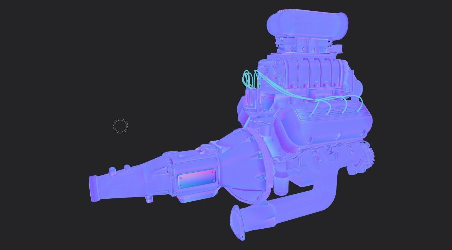 Hemi gasser V8 engine Low-poly 3D model_23