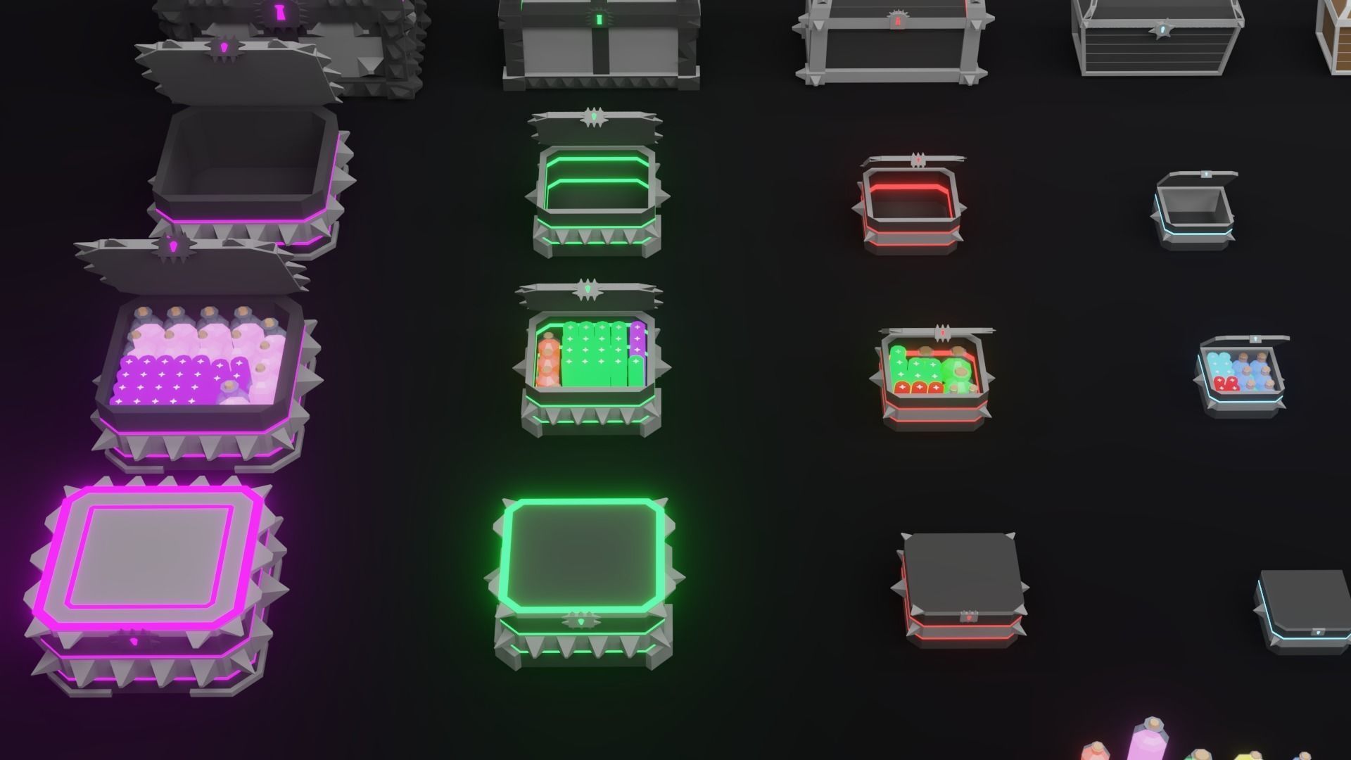 Low Poly Treasure Chests Low-poly 3D model_8