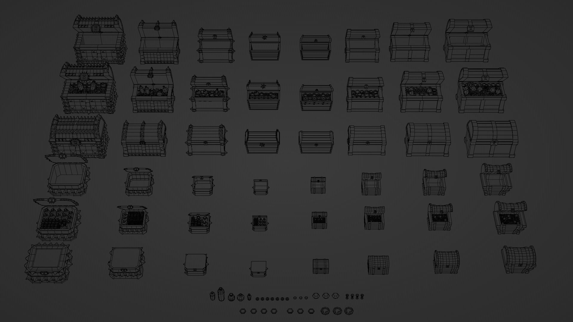 Low Poly Treasure Chests Low-poly 3D model_13