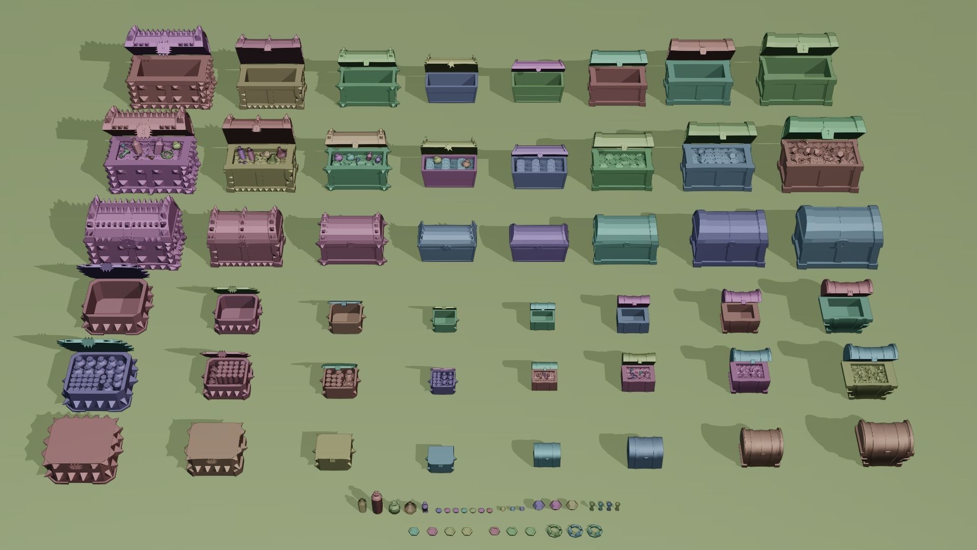 Low Poly Treasure Chests Low-poly 3D model_12