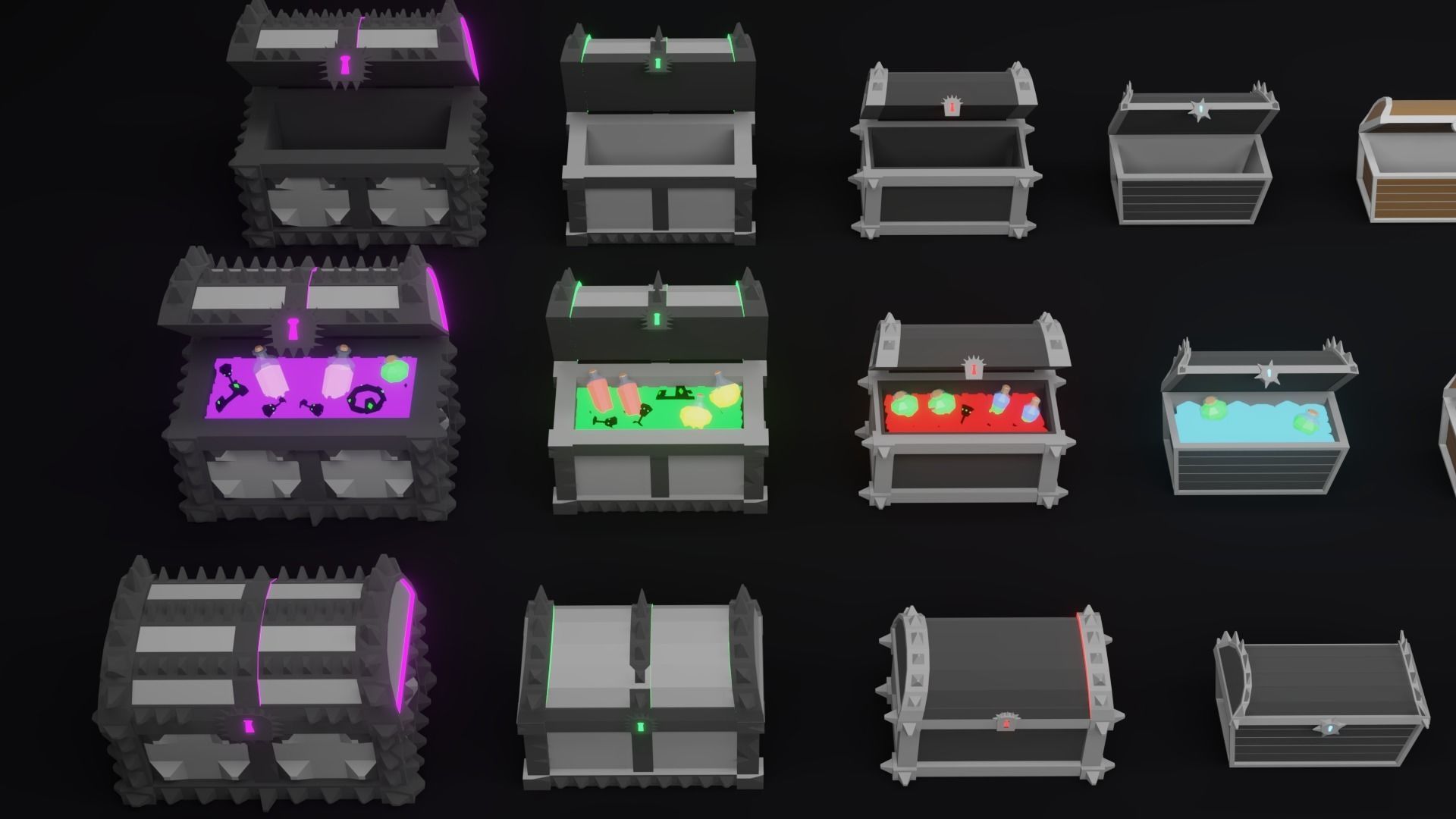 Low Poly Treasure Chests Low-poly 3D model_9