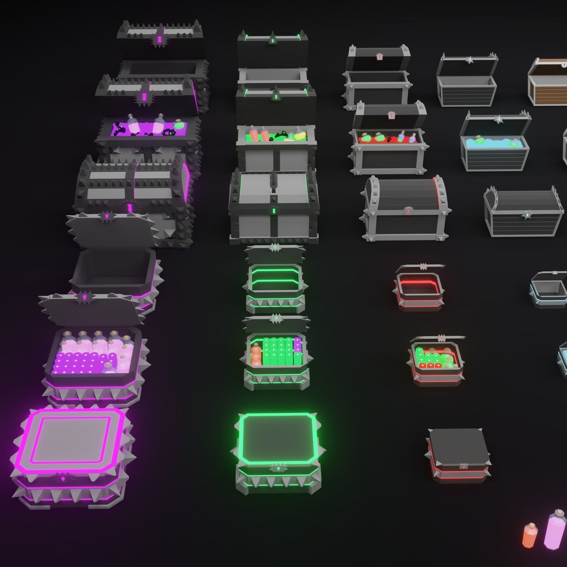 Low Poly Treasure Chests Low-poly 3D model_4