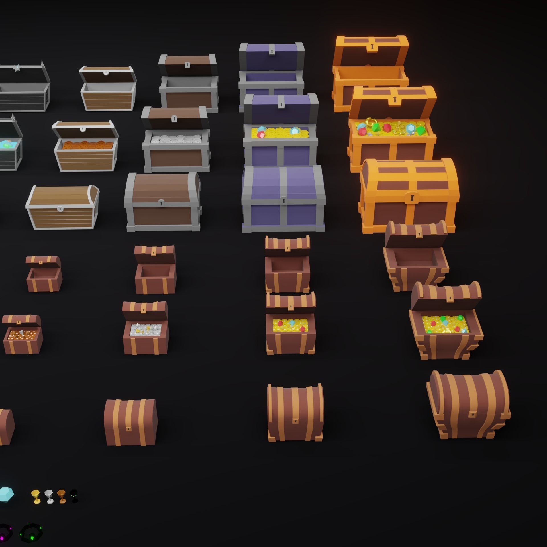 Low Poly Treasure Chests Low-poly 3D model_6