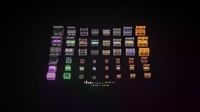 Low Poly Treasure Chests Low-poly 3D model