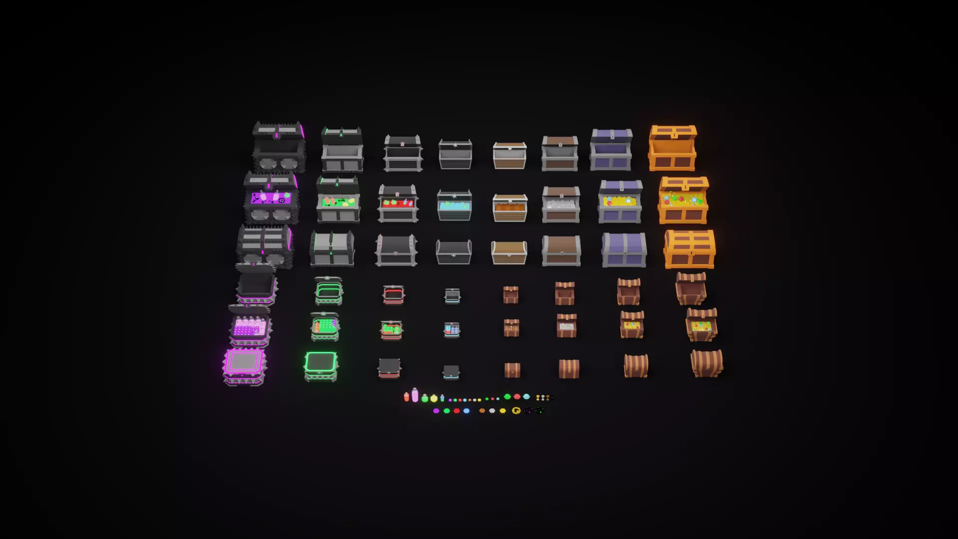 Low Poly Treasure Chests Low-poly 3D model_0