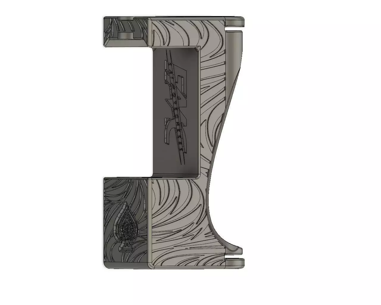 Boro Mechanical Mod Spades Texture with Single 18650 battery 3D print model