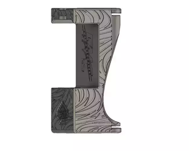 Boro Mechanical Mod Spades Texture with Single 18650 battery  3D print model