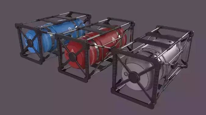 Sci-Fi barrel Low-poly 3D model