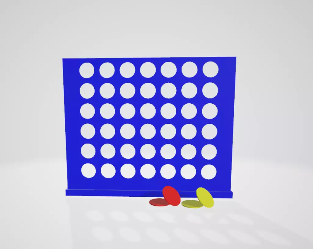 Connect 4 Game Low-poly 3D model_0