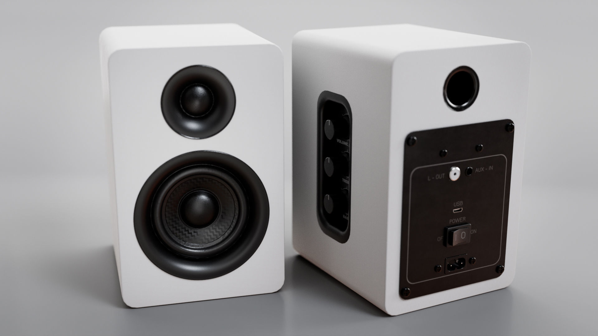 Speakers set pair of 3D model_2