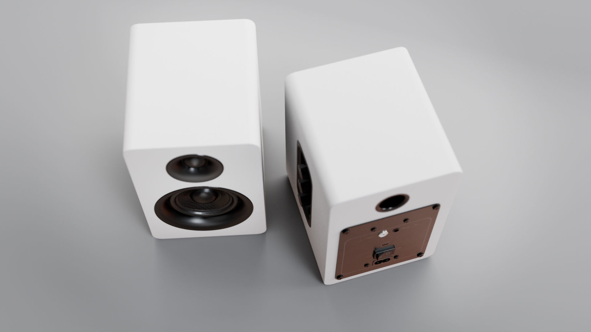 Speakers set pair of 3D model_3