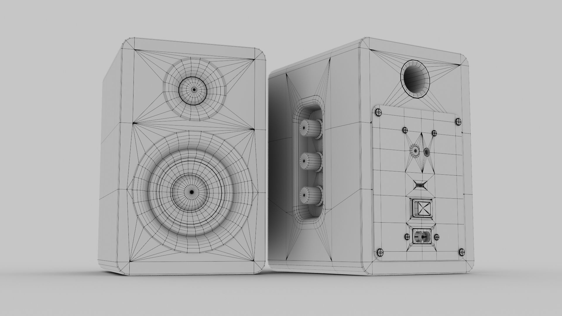 Speakers set pair of 3D model_15