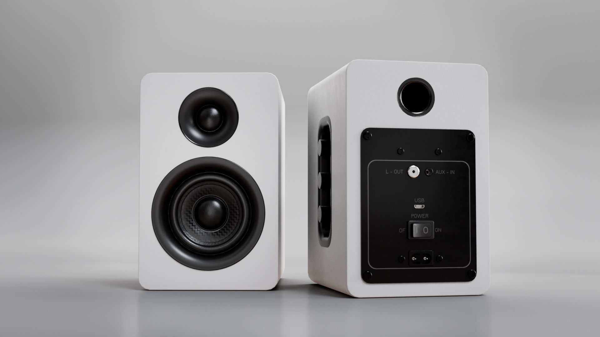 Speakers set pair of 3D model_14