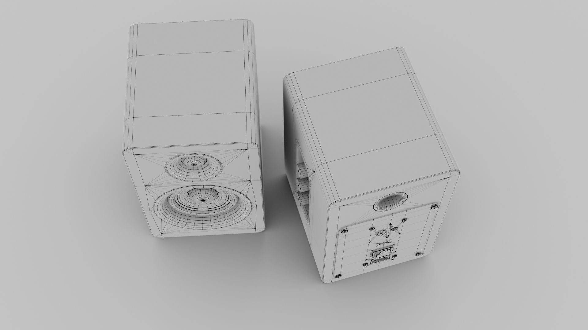 Speakers set pair of 3D model_17