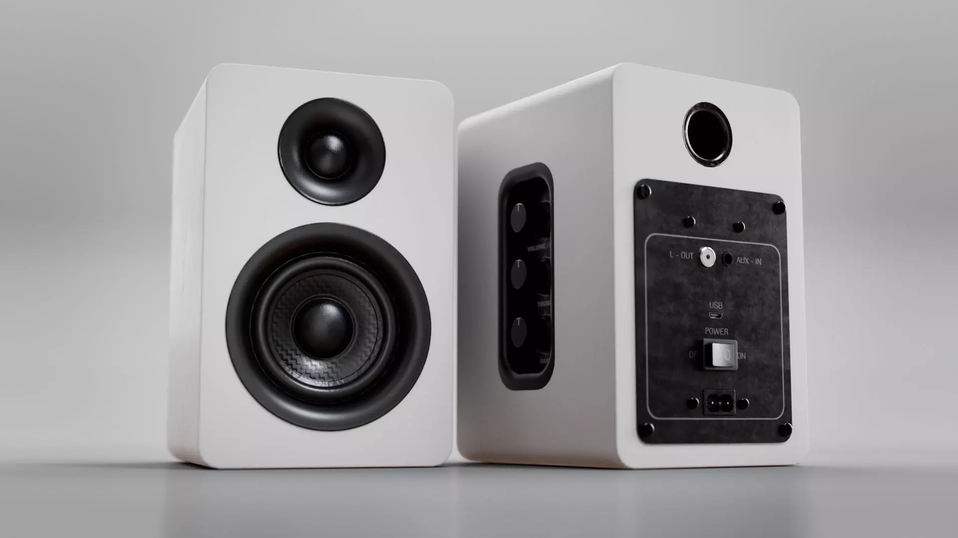 Speakers set pair of 3D model_0