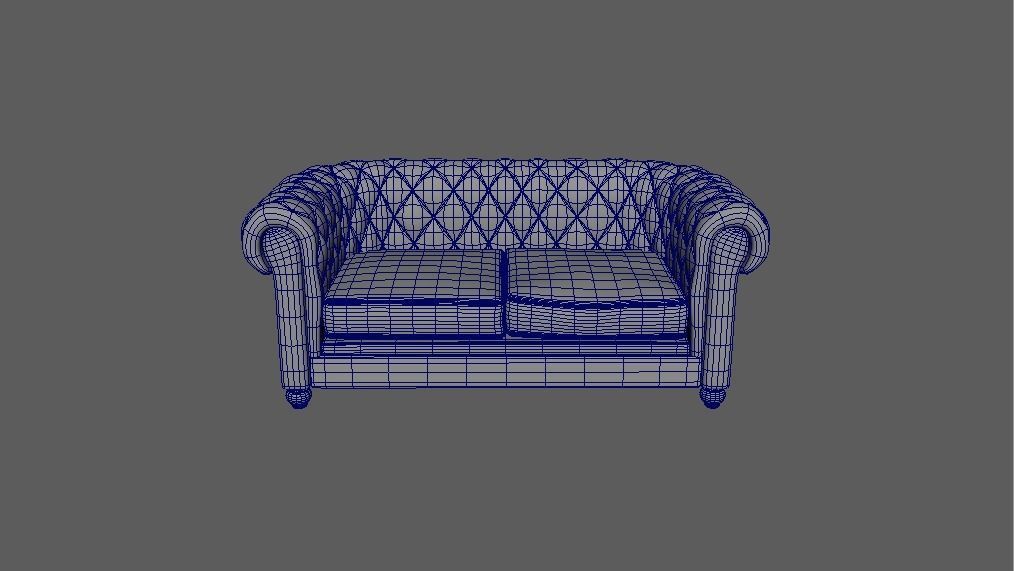Chesterfield Sofa Low-poly 3D model_3