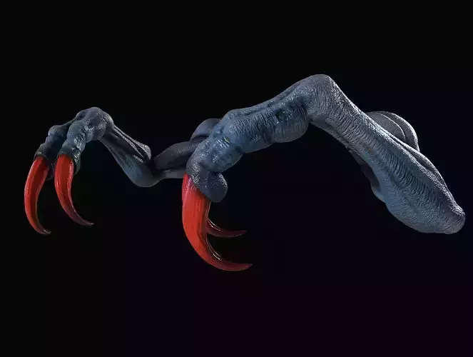 Red Clawed Monster Arms Low-poly 3D model