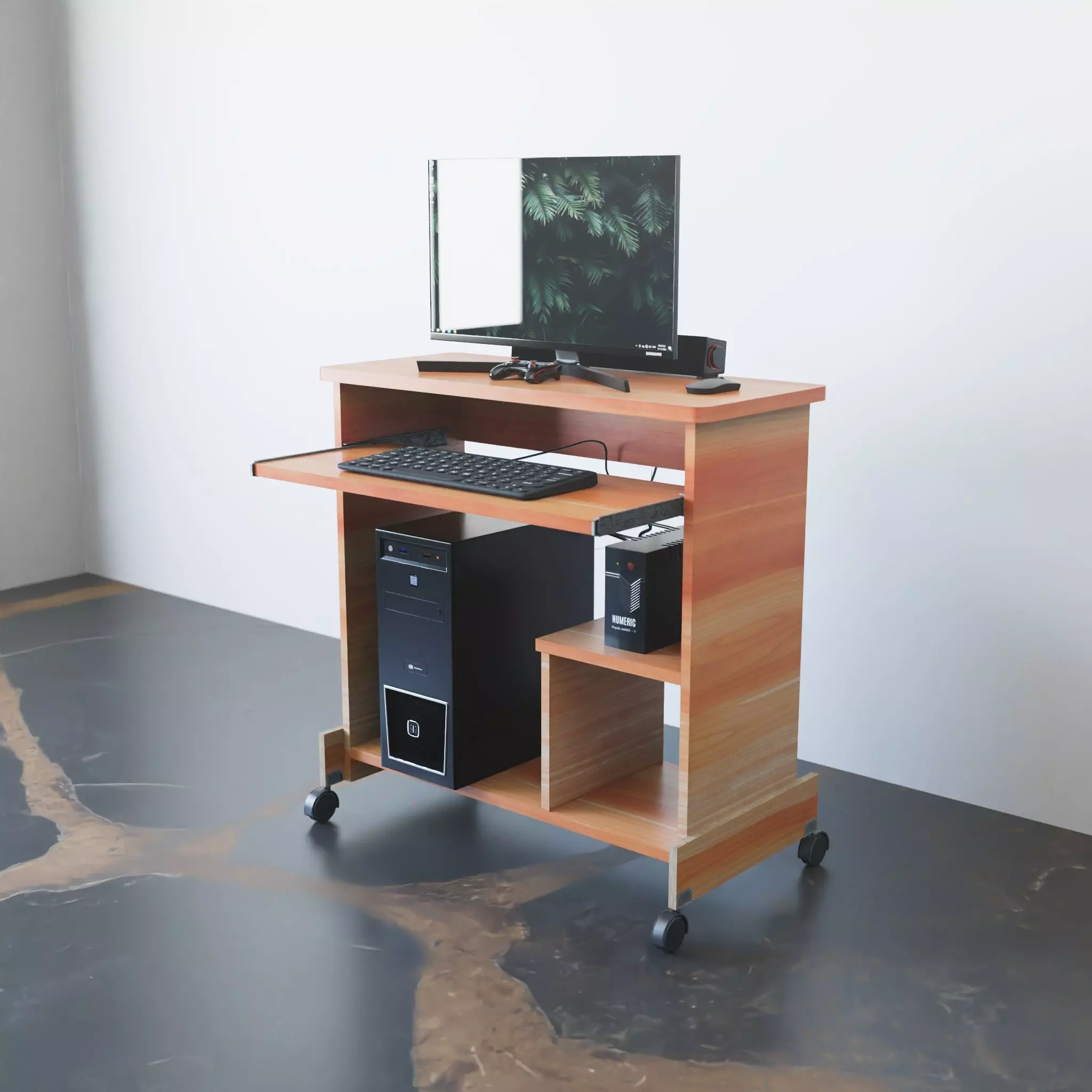 PC Setup With Textures Photorealistic 3D model_0