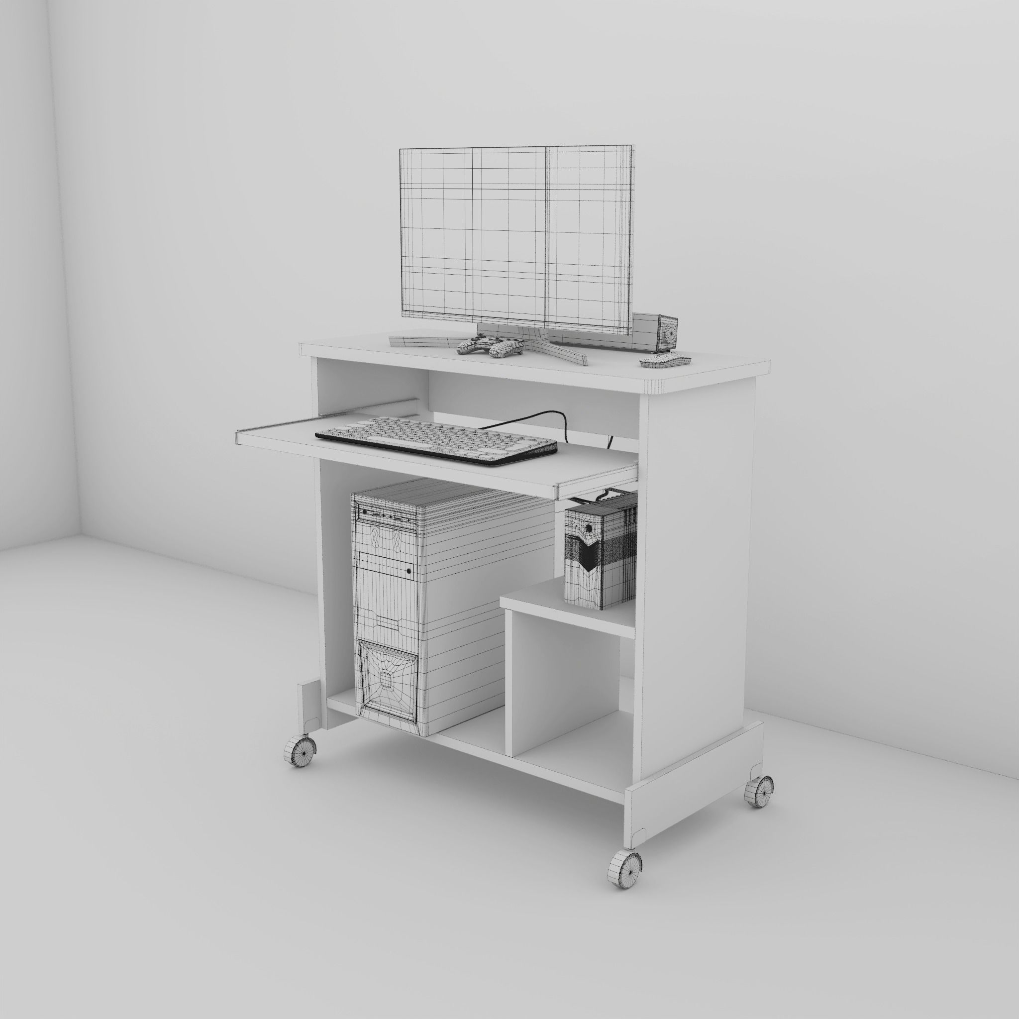 PC Setup With Textures Photorealistic 3D model_5