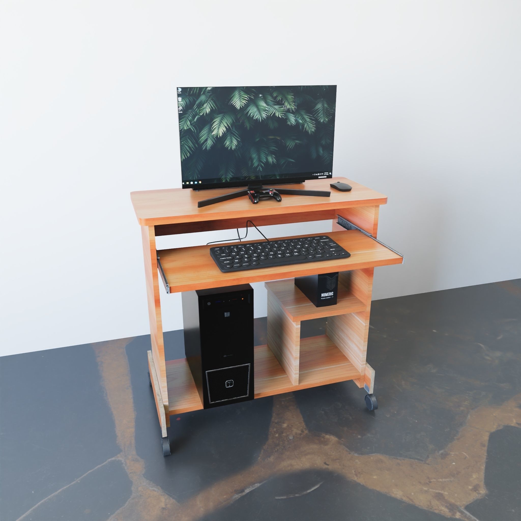 PC Setup With Textures Photorealistic 3D model_2