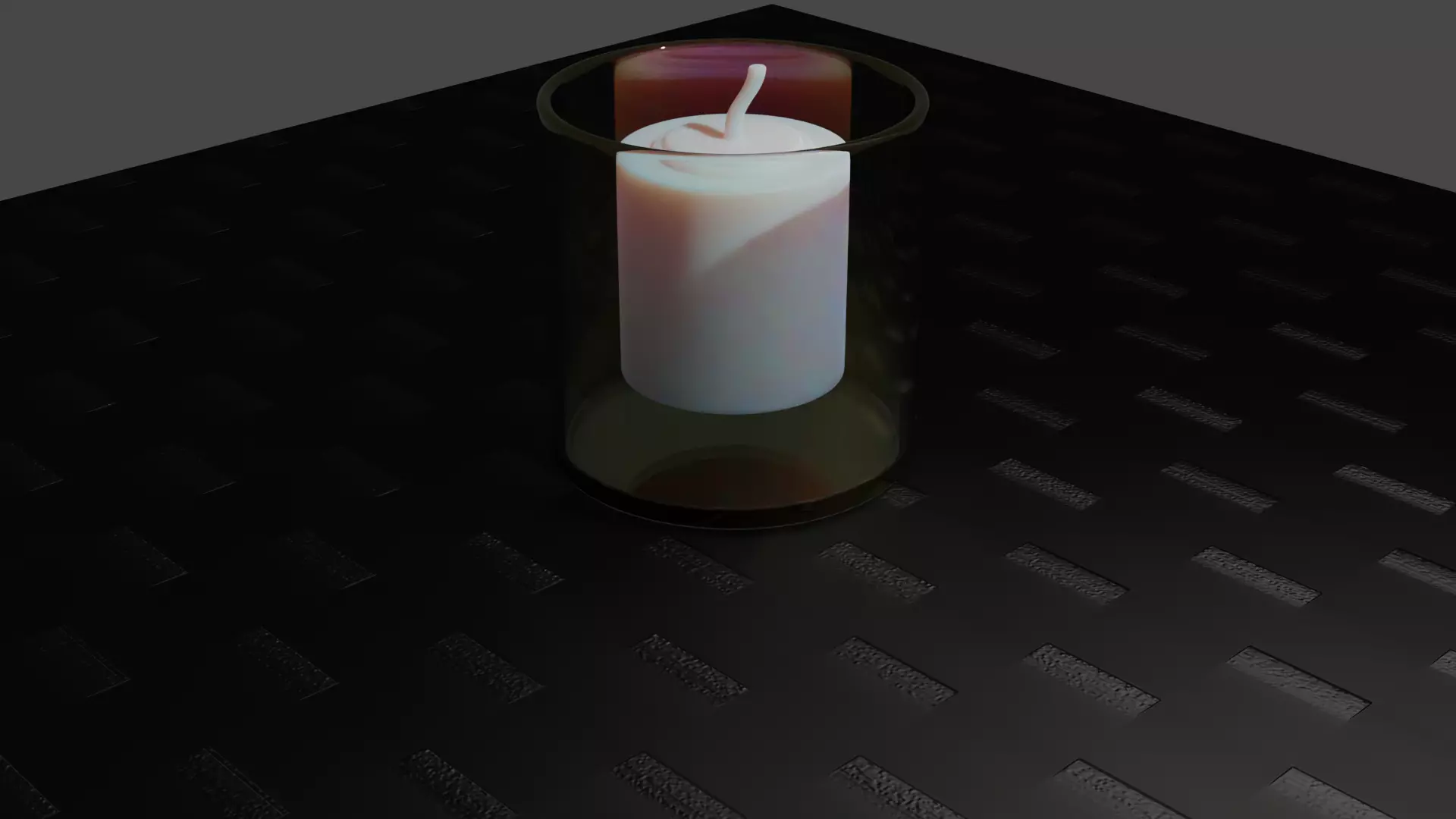 candle in glass 3D model