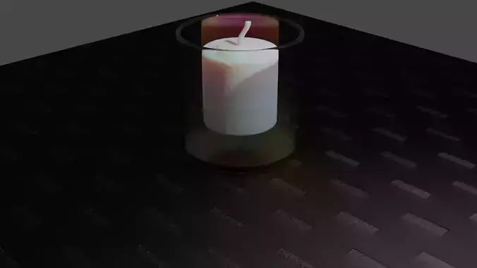 candle in glass 3D model