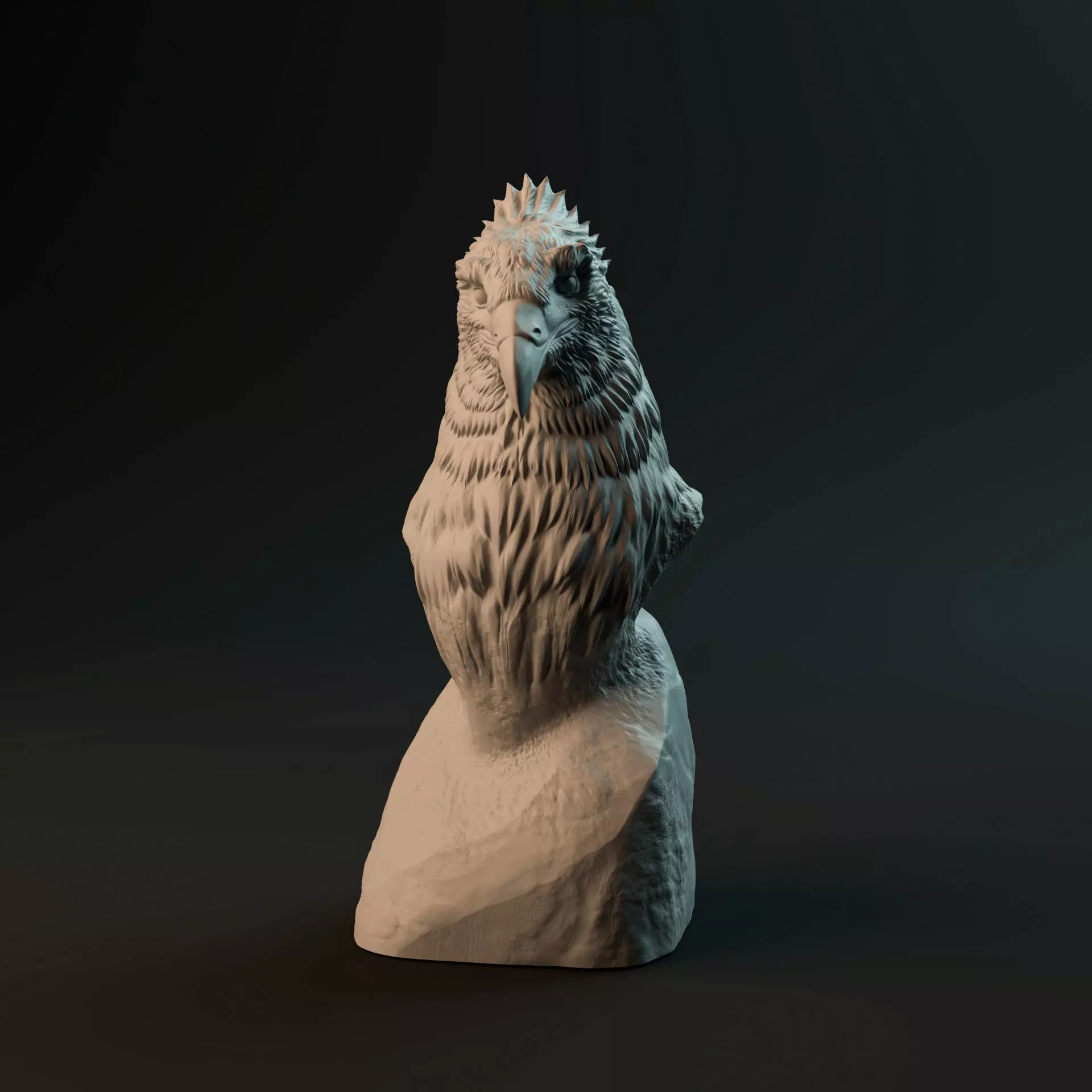 Haast Eagle bust - pre-supported prehistoric bird head 3D print model_0