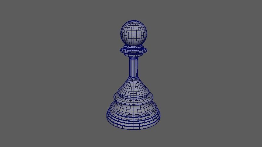 Chess Pawn Low-poly 3D model_1