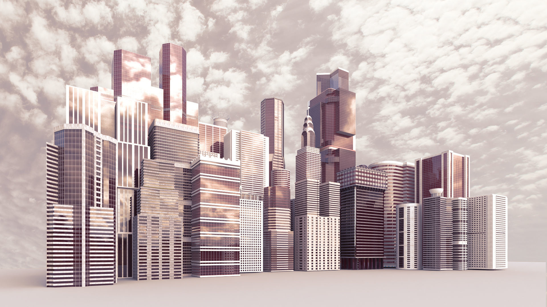 A collection of one hundred high-detailed skyscrapers 3D model_2