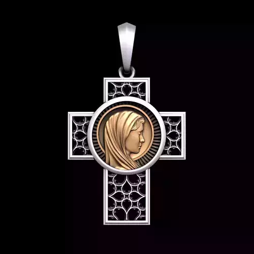 Cross with Saint Mary