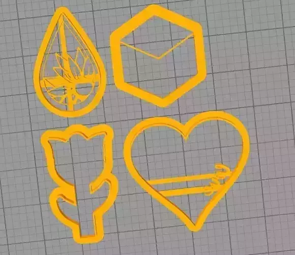 4 POLYMER CLAY CUTTER 4 DESIGNS 3D model