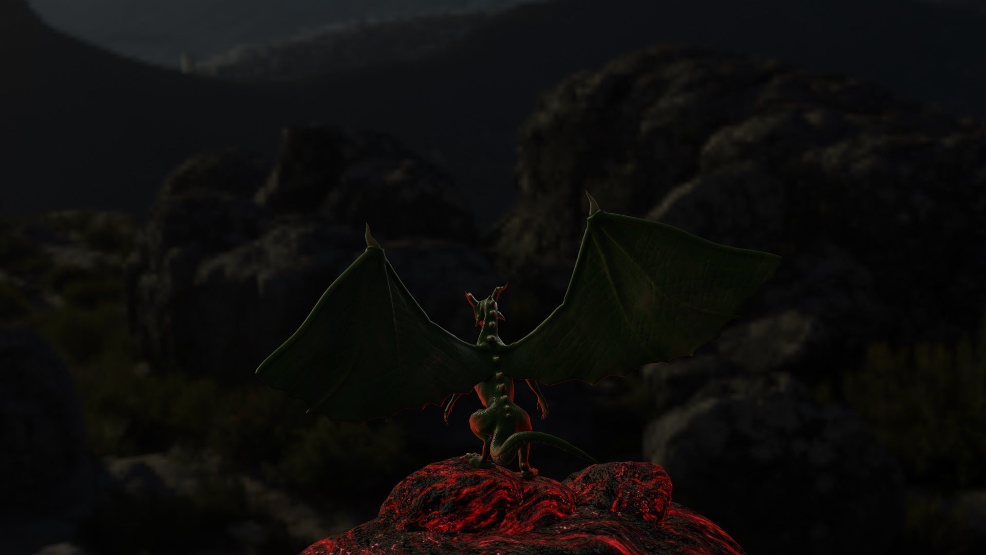 Dragon Game ready  Low-poly 3D model_1