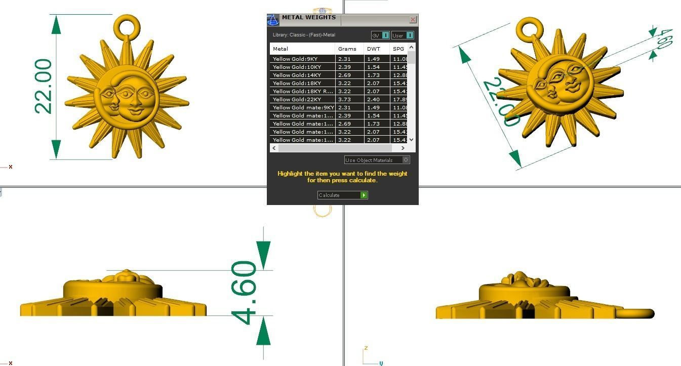 Surya Pendant 3D print model_1