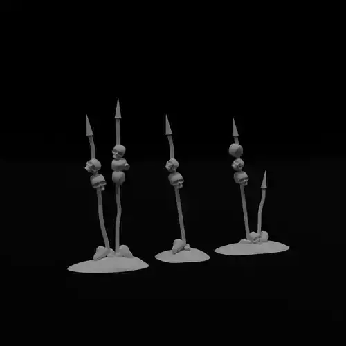 Skulls on spikes  warhammer 40k terrain 3d models 3D print model