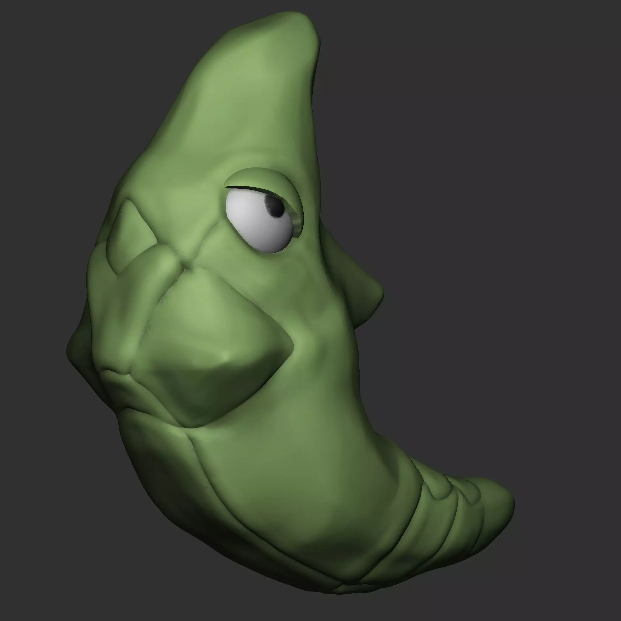 Metapod worm with eyes 3D print model_0