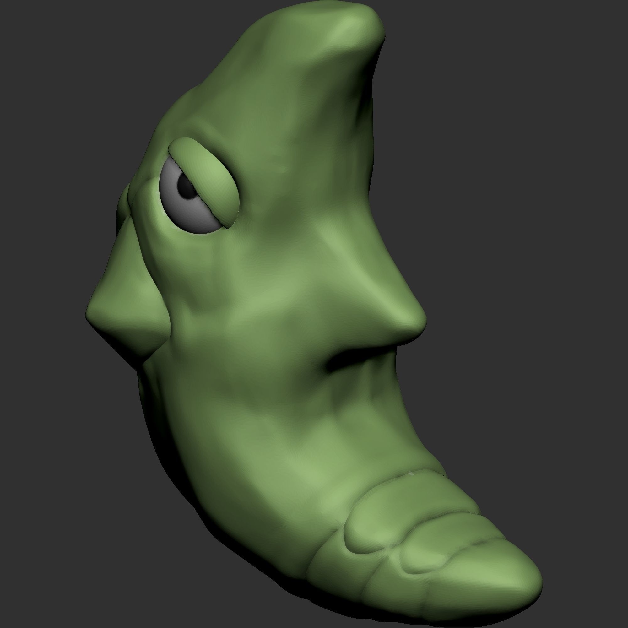 Metapod worm with eyes 3D print model_2