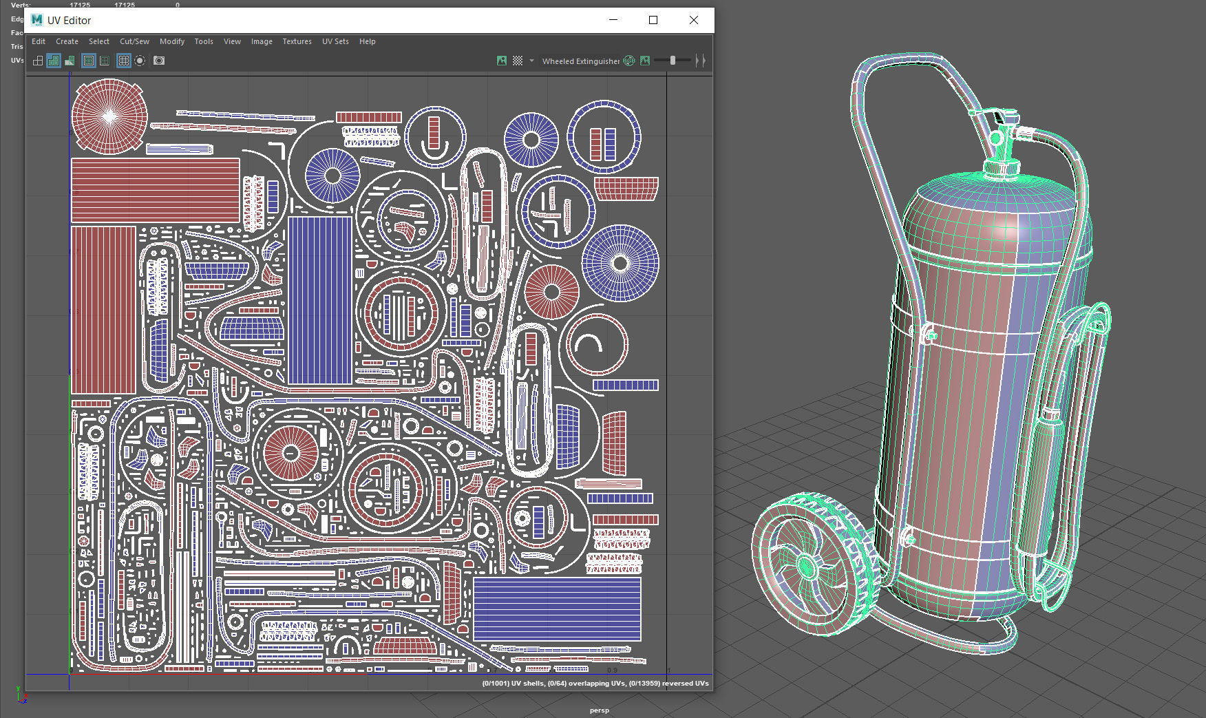 Wheeled Extinguisher Low-poly 3D model_9
