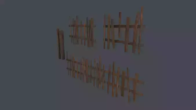 Wooden Fence 3D Model