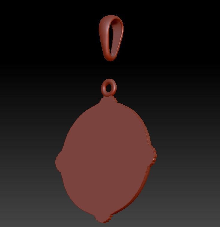 Pendant fishes carp koi womens round small 3D print model_13