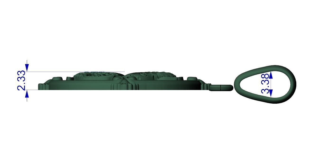 Pendant fishes carp koi womens round small 3D print model_11