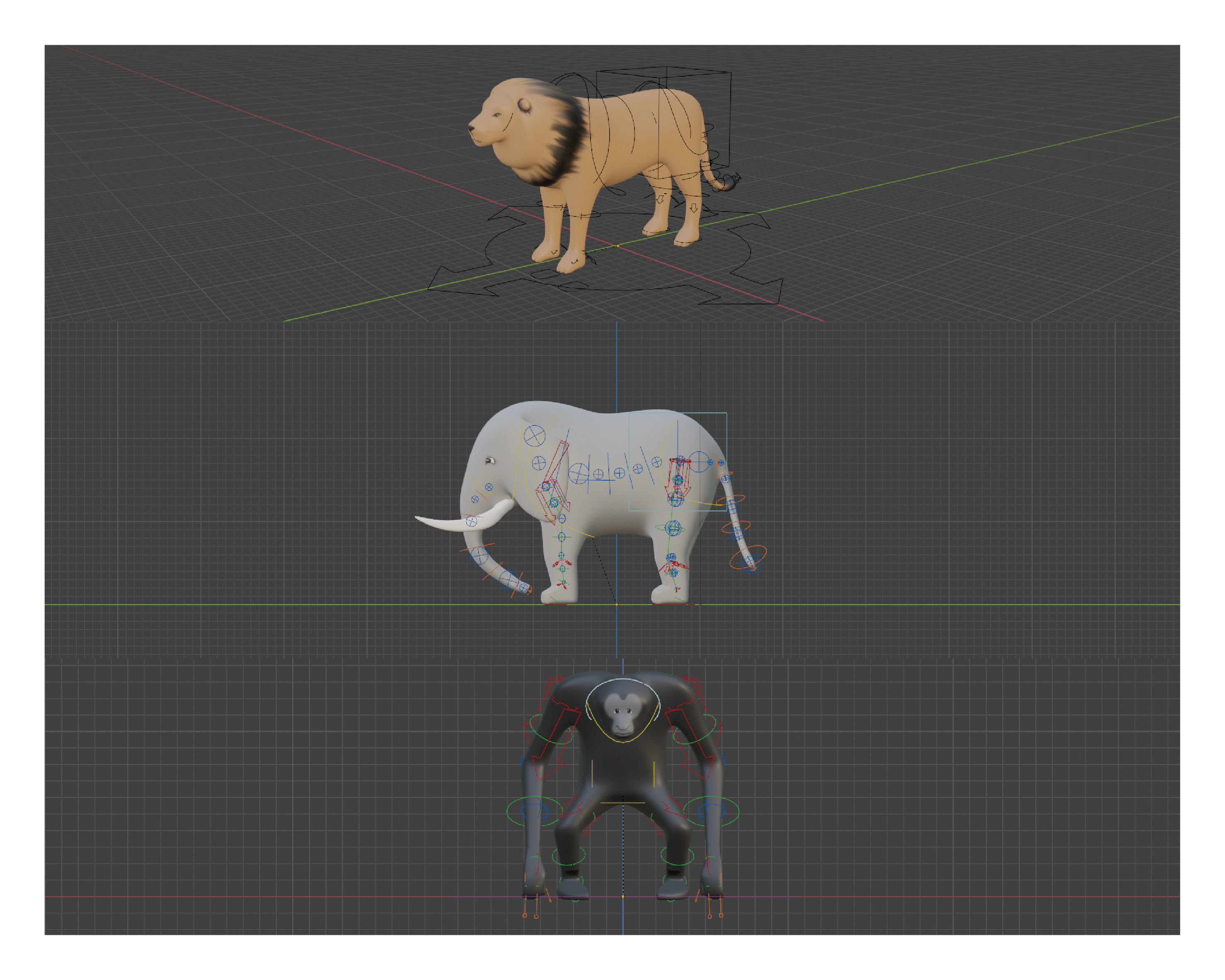 13 Animals Base Meshes Low-poly 3D model Low-poly 3D model_4