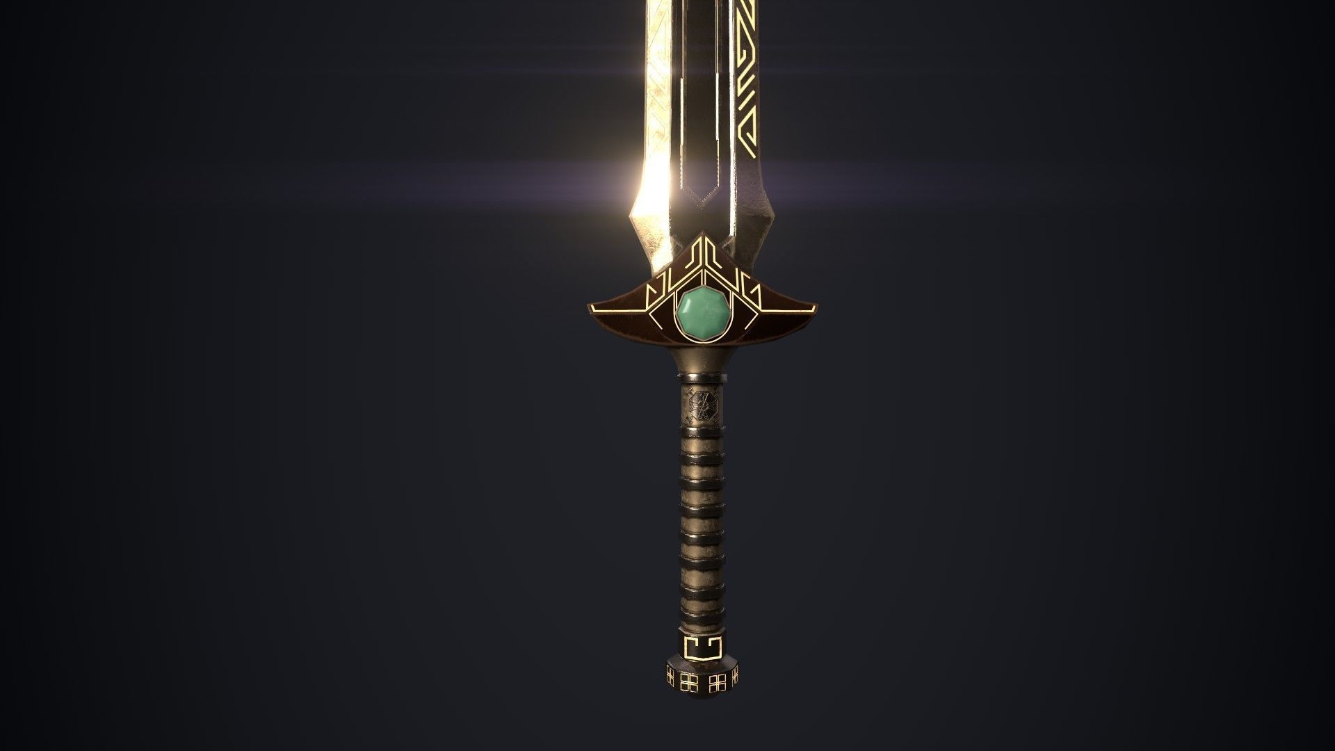 Dwarven Sword Low-poly 3D model_4