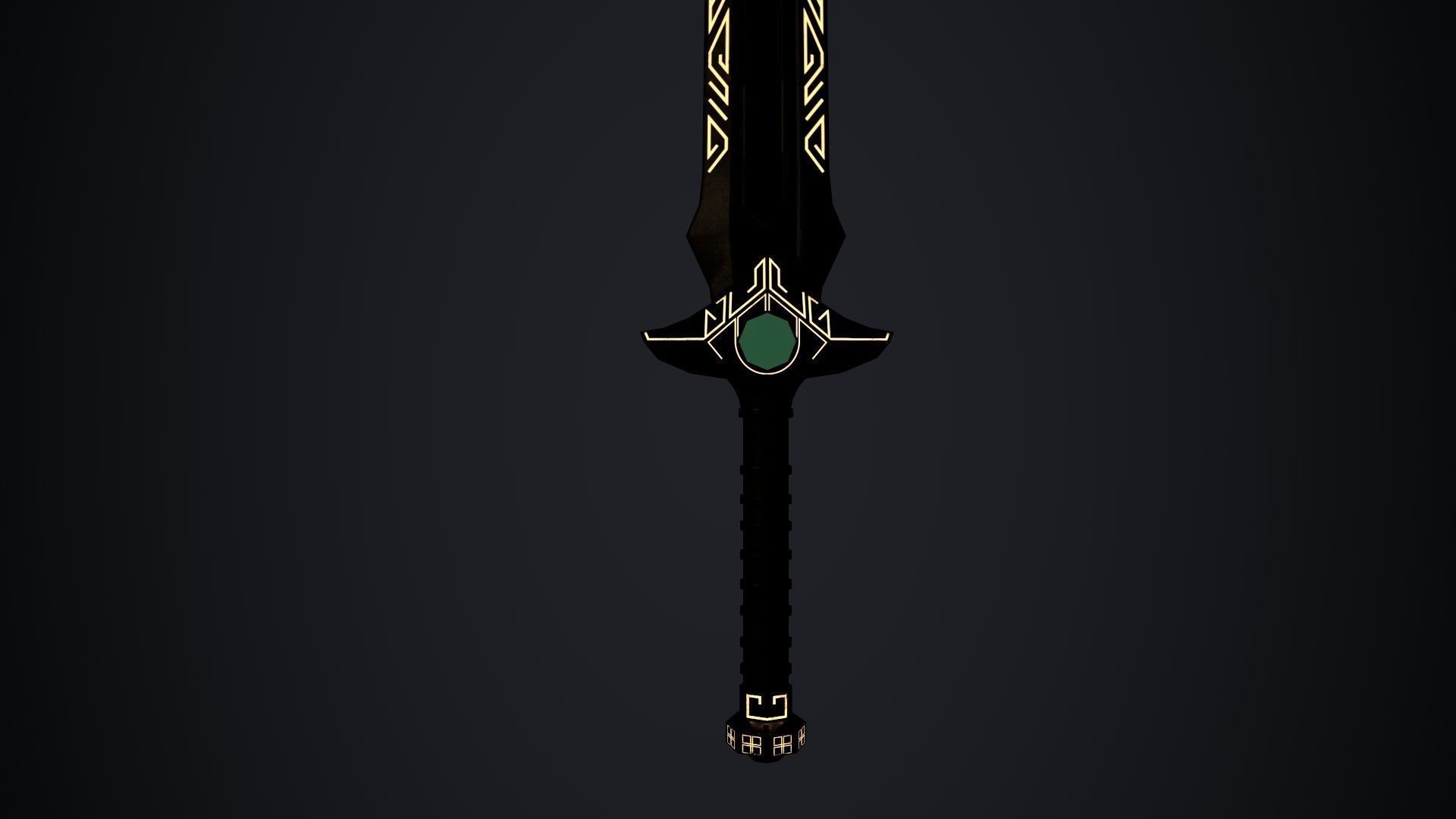 Dwarven Sword Low-poly 3D model_5